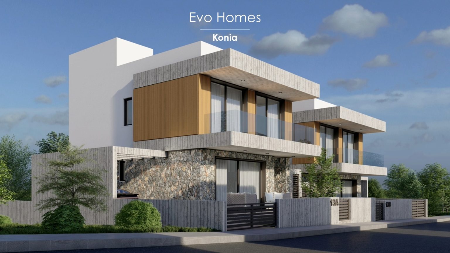 CGI image of new build house is in Paphos, Cyprus