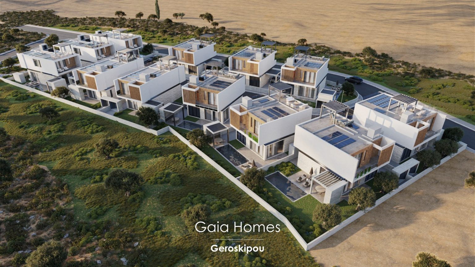 CGI image of new build housing complex in Paphos, Cyprus