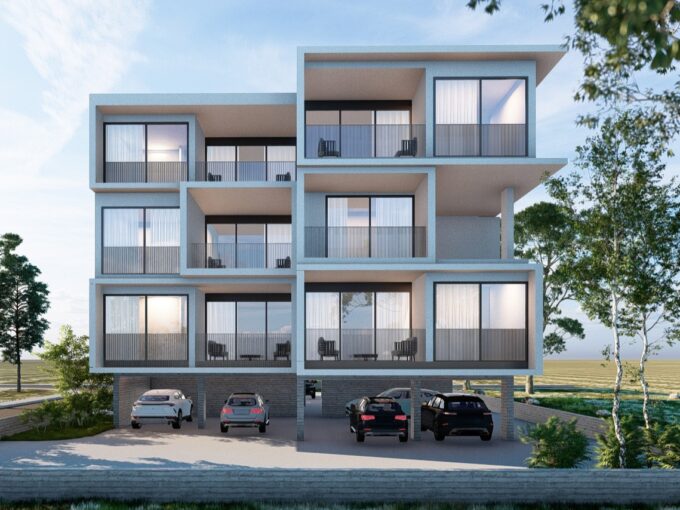 CGI image of a new development apartment block